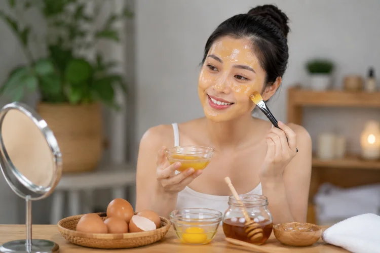 Madu dan Telur untuk Kulit Lembap dan Kenyal